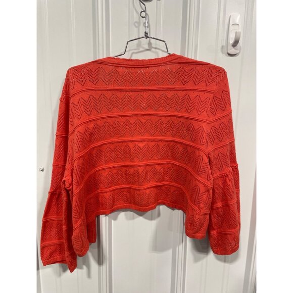 Soft Surroundings Womens XL Red Cardigan Sweater 70% Cotton 20% Polyamide 10% Si - Picture 2 of 6